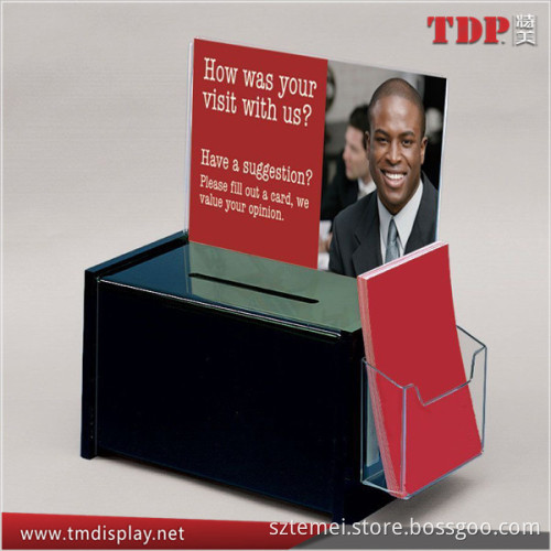 Manufacturer Acrylic Ballot Box, Black Acrylic Suggestion Box with Lock